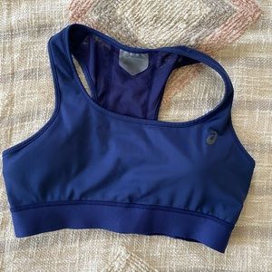 medium asics blue sports bra